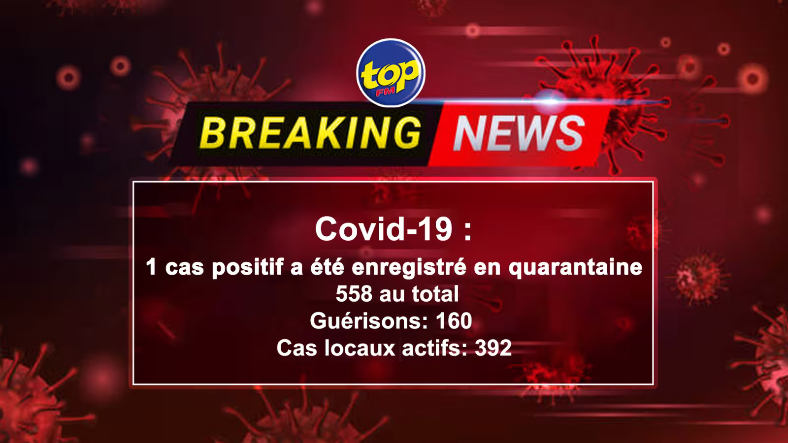 Un (1) cas positif a été enregistré