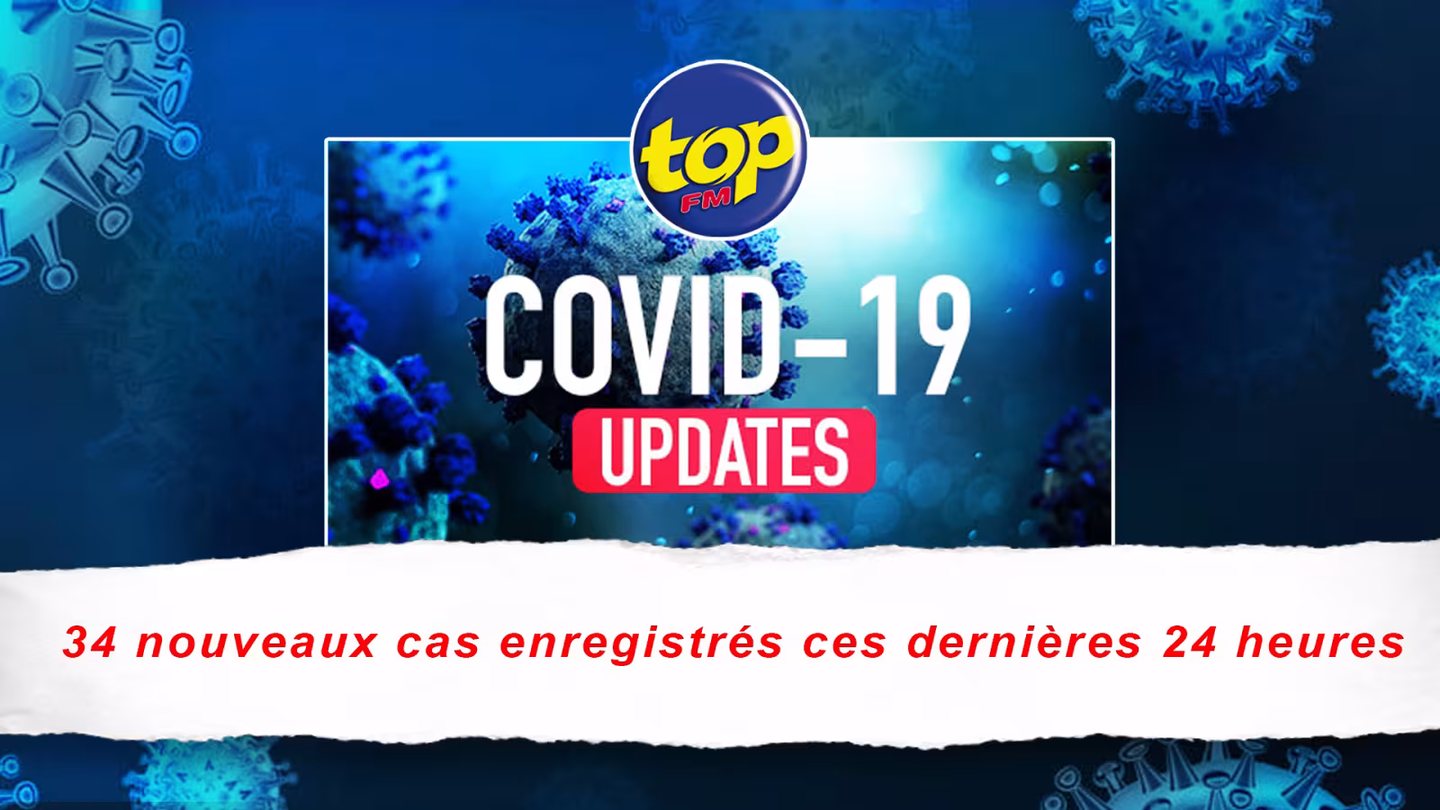 COVID-19 : 34 nouveaux cas enregistrés ces dernières 24 heures