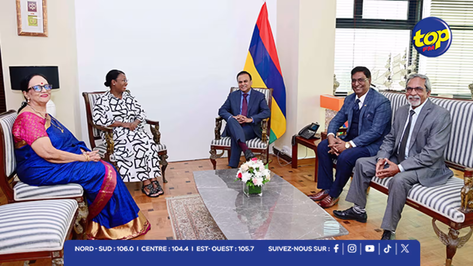 Quatre nouveaux ambassadeurs mauriciens récemment nommés rencontrent le ministre Ritesh Ramful 
