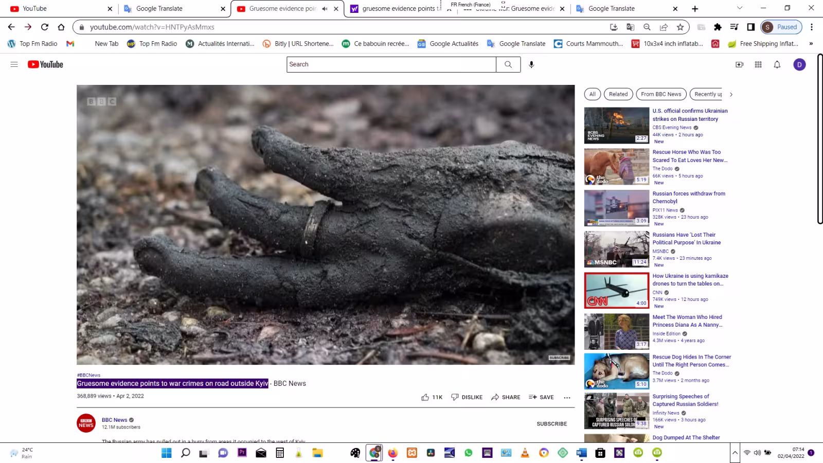 Ukraine : La BBC met en évidence les crimes de guerre et la barbarie russes