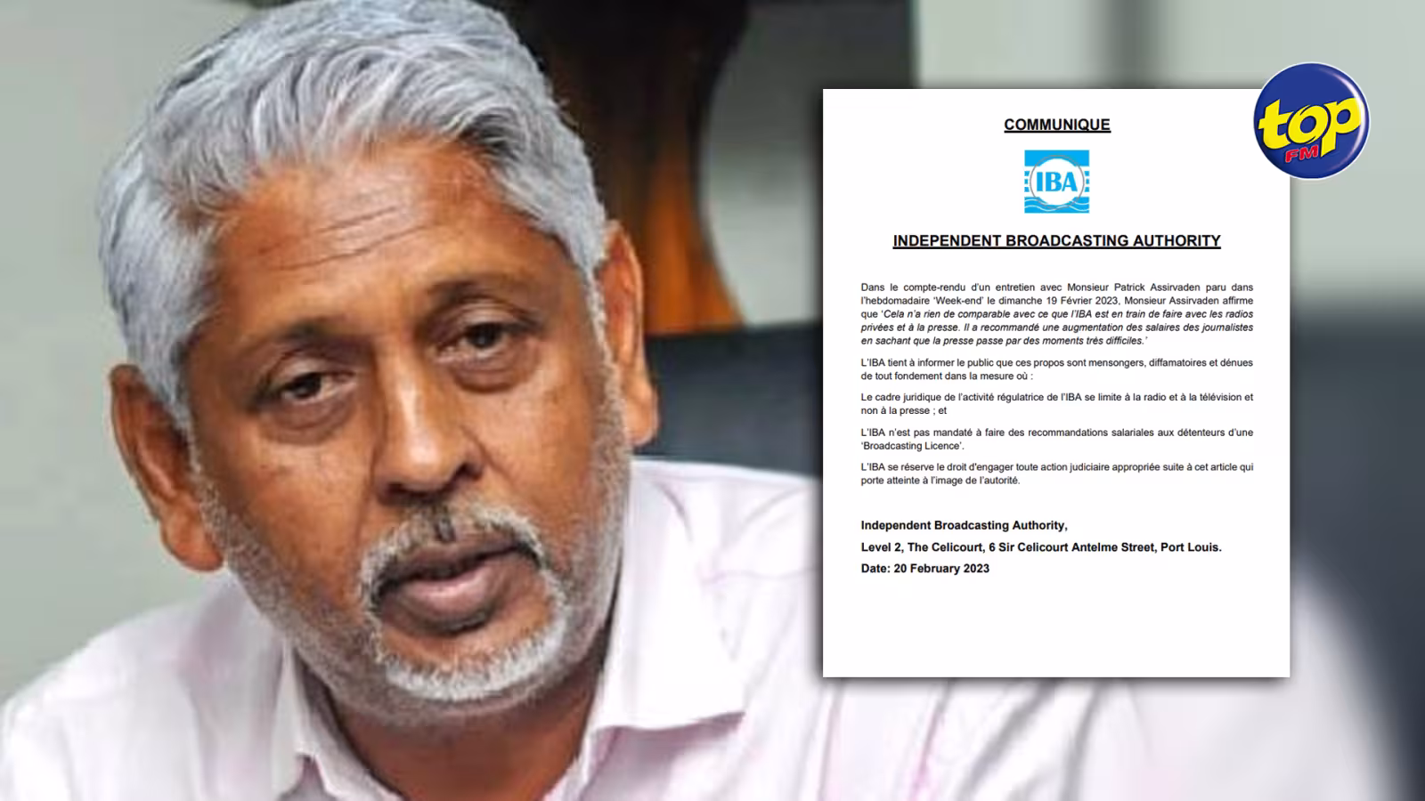 Communiqué de l’IBA : « L’IBA est un régulateur… C’est le PRB et le NRB qui s’occupent de la révision des salaires dans le secteur des médias », précise Bhooneswar Rajkumarsingh, le chairman