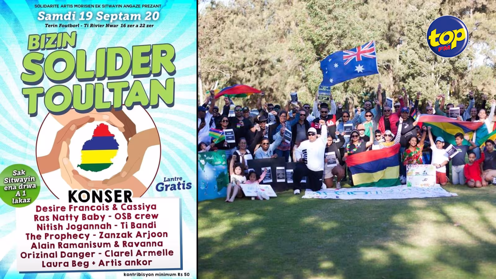Solidarité citoyenne le 19 septembre à Petite Rivière Noire : la diaspora Mauricienne en Australie se mobilise