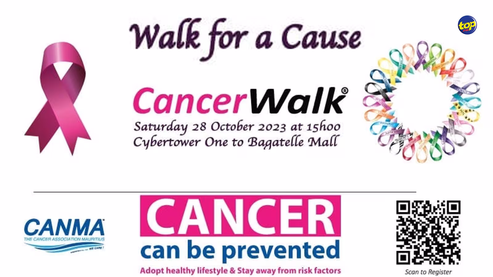 « Cancer pa guet figir » : thème de la marche prévue ce samedi 28 octobre, par la Cancer Association of Mauritius