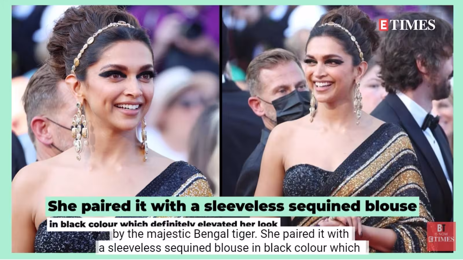 Deepika Padukone fait tourner les têtes dans son sari noir et or sur le tapis rouge de Cannes
