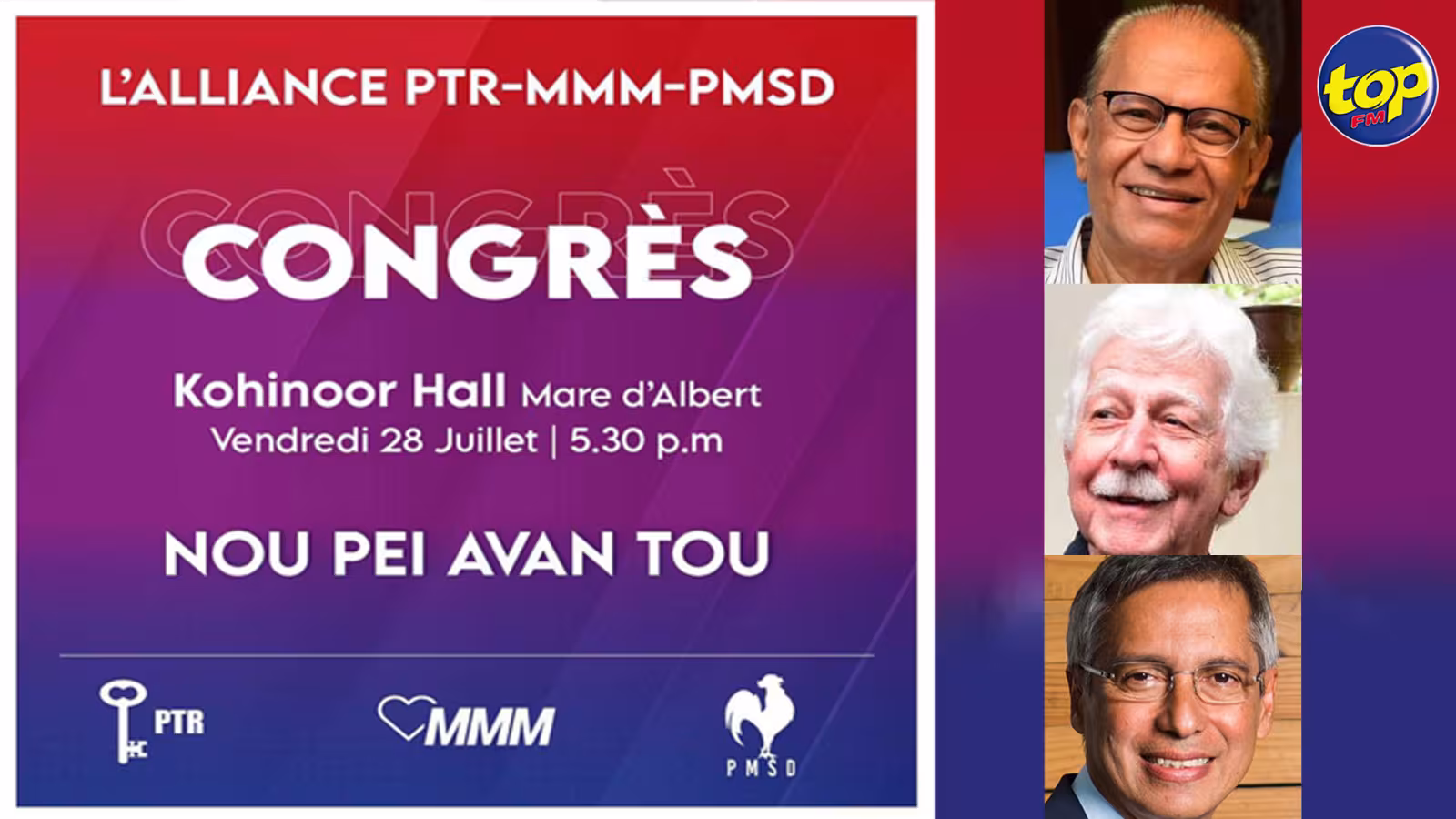 Politique : Congrès du Parti travailliste-MMM-PMSD à Mare d’Albert ce vendredi
