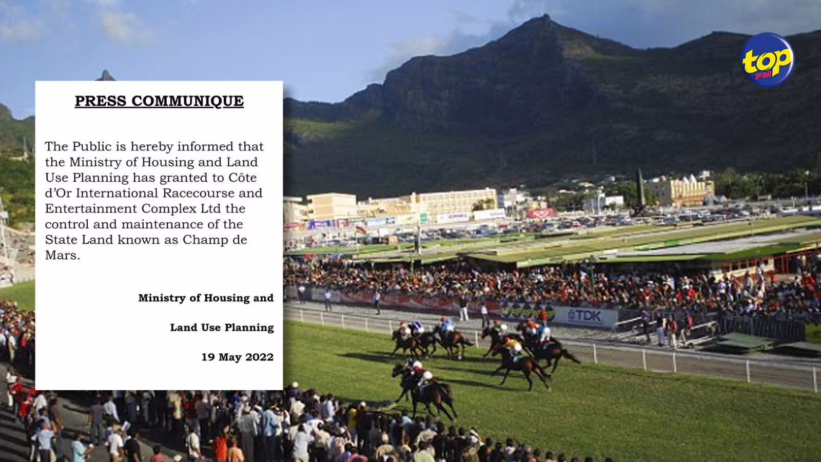 Courses hippiques : Le Côte d’Or International Racecourse Complex Limited prend le contrôle du Champ de Mars