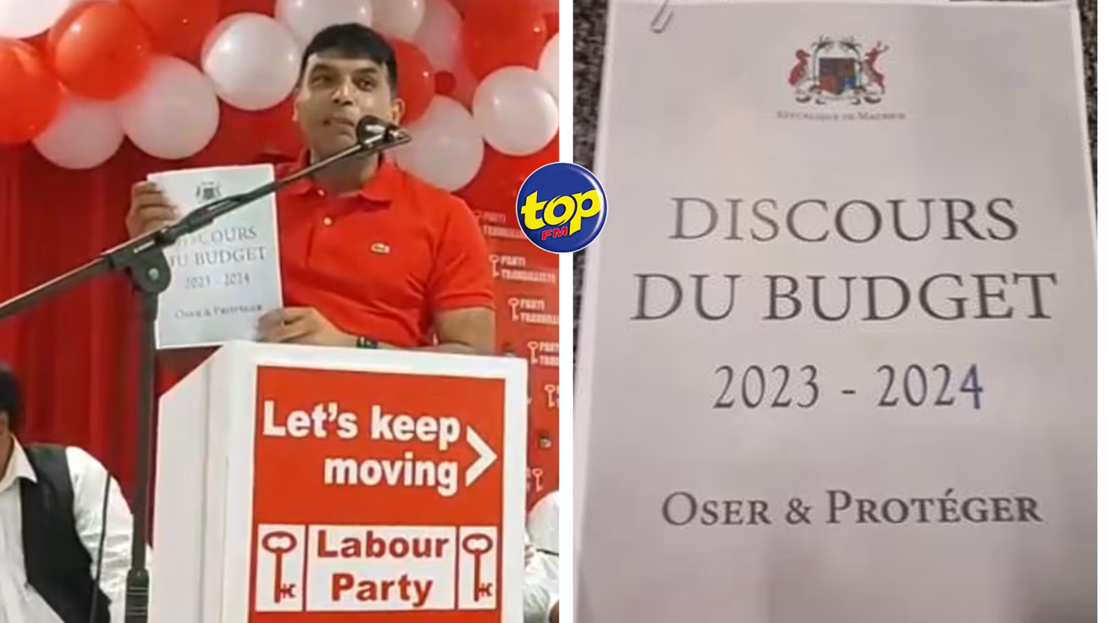 A Plaine-Verte hier :  « Osez protéger… »Eshan Juman brandit un document qui serait selon lui  une copie du discours budgétaire qui sera présenté par Renganaden Padayachy, vendredi : le député rouge énumère même quelques mesures