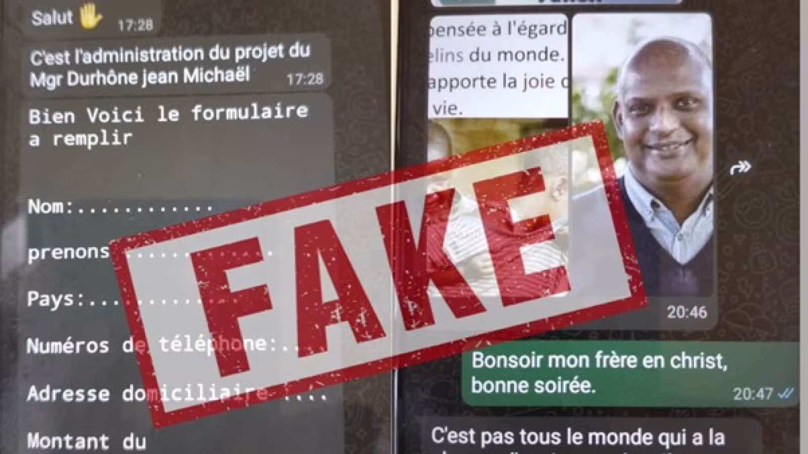 Alerte arnaque : prudence face à de faux messages au nom de Monseigneur Durhône
