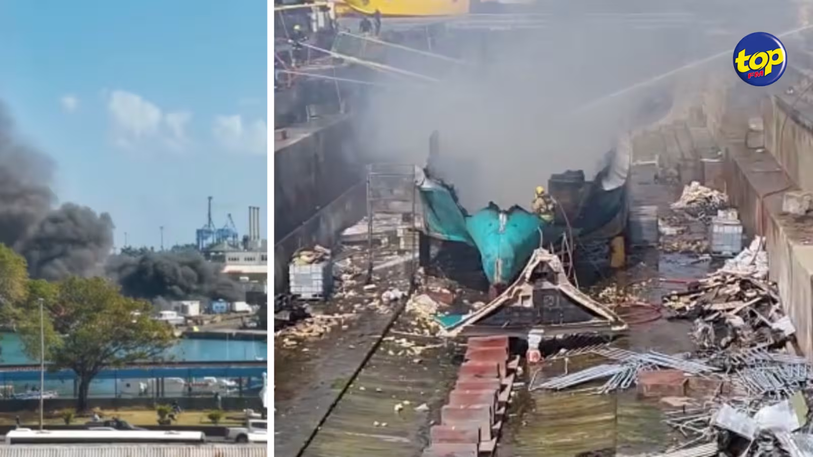 Un incendie a éclaté au chantier naval de Taylor Smith, ce matin