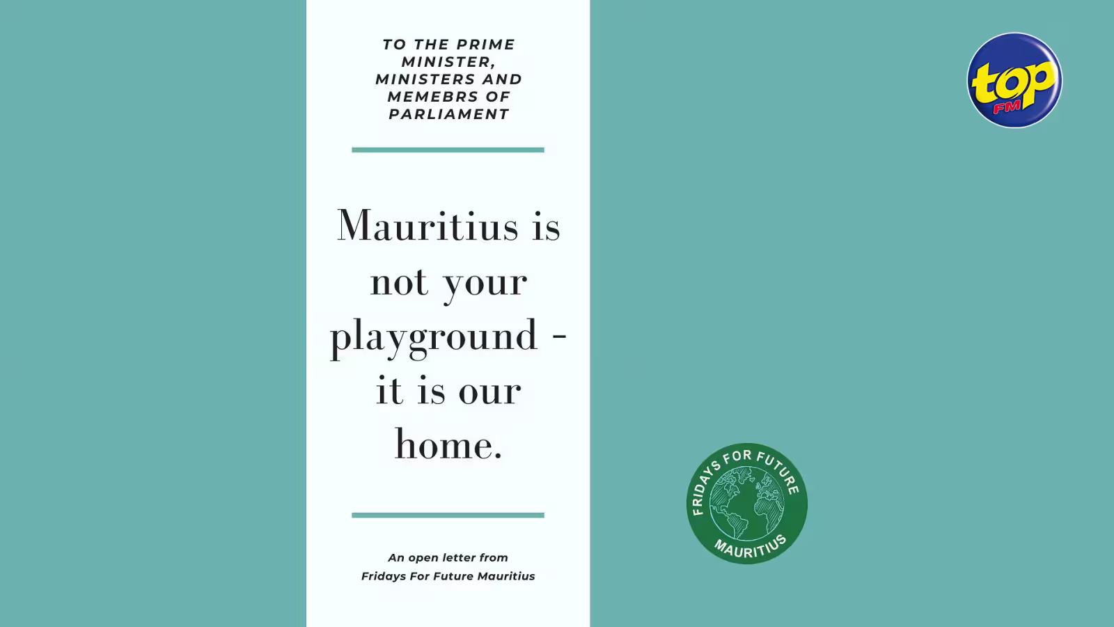 Crise écologique : Fridays For Future Mauritius réclame la reprise du Parlement