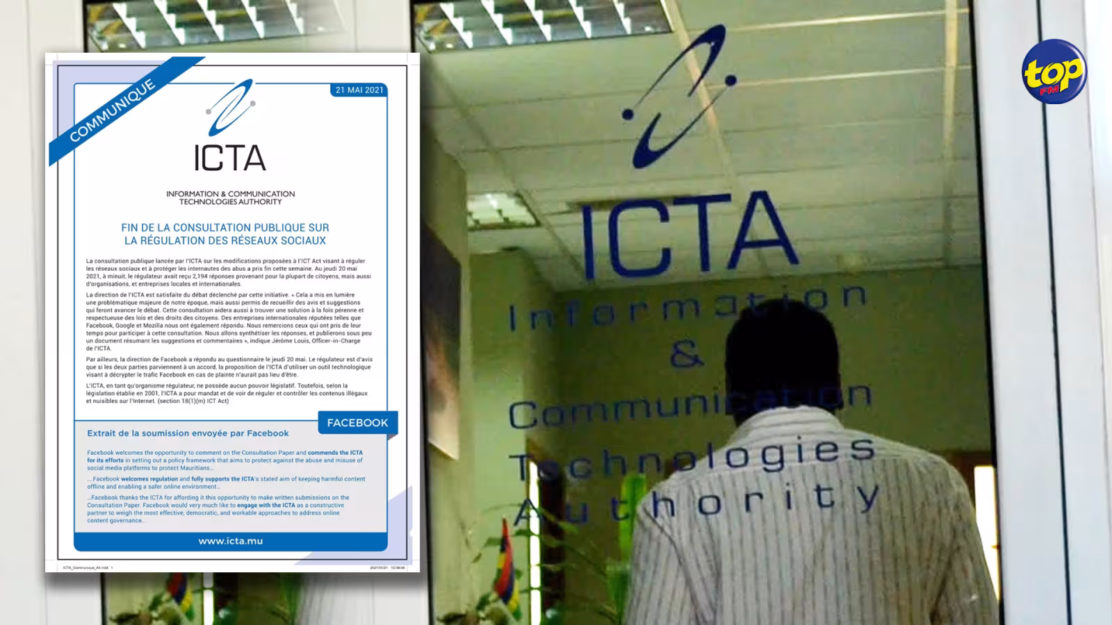 Réseaux sociaux : L’ICTA pourrait abandonner ses propositions si elle parvient à un accord avec Facebook
