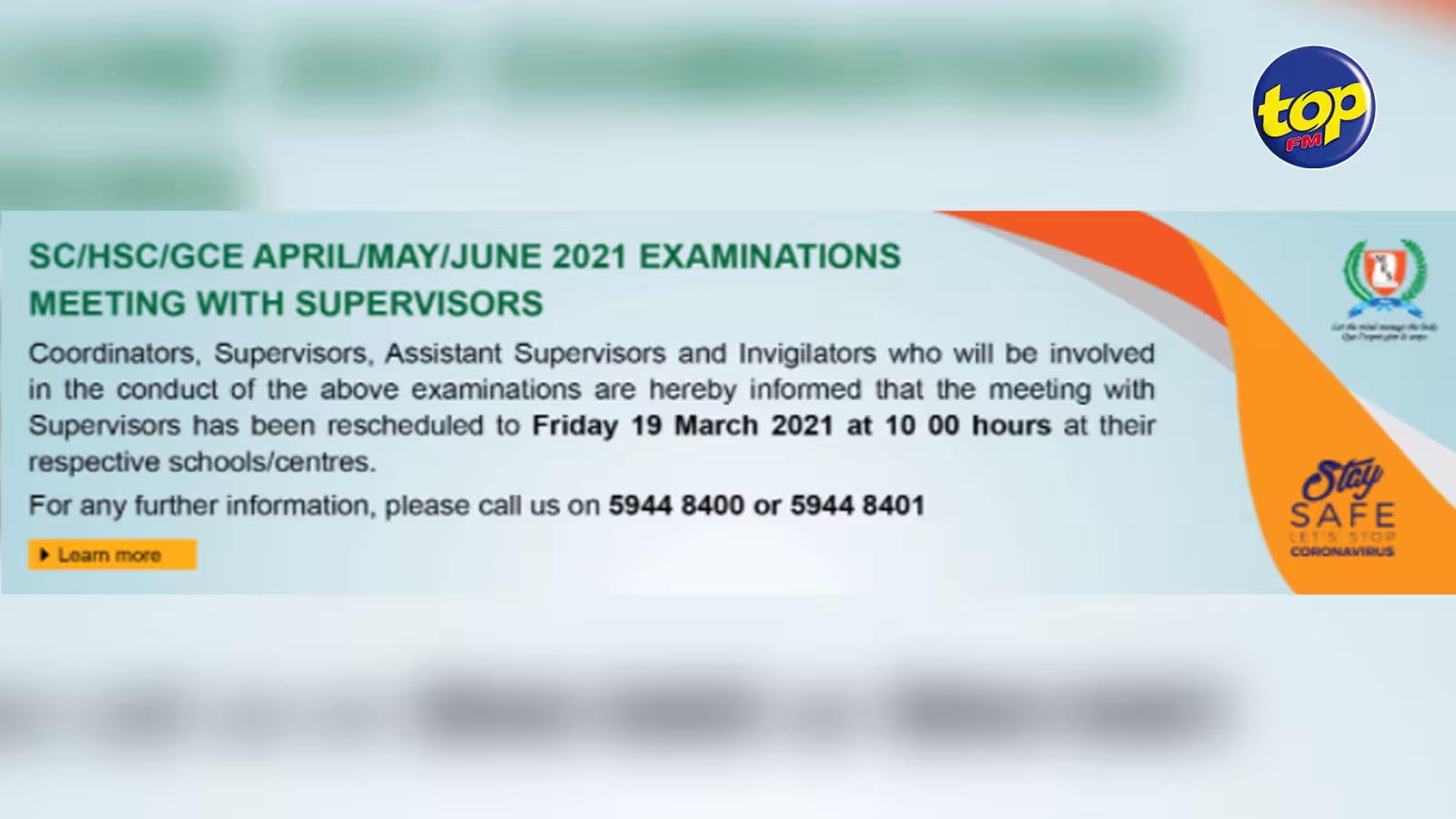 Examen SC / HSC / GCE 2021 : Une rencontre prévue entre les superviseurs ce vendredi