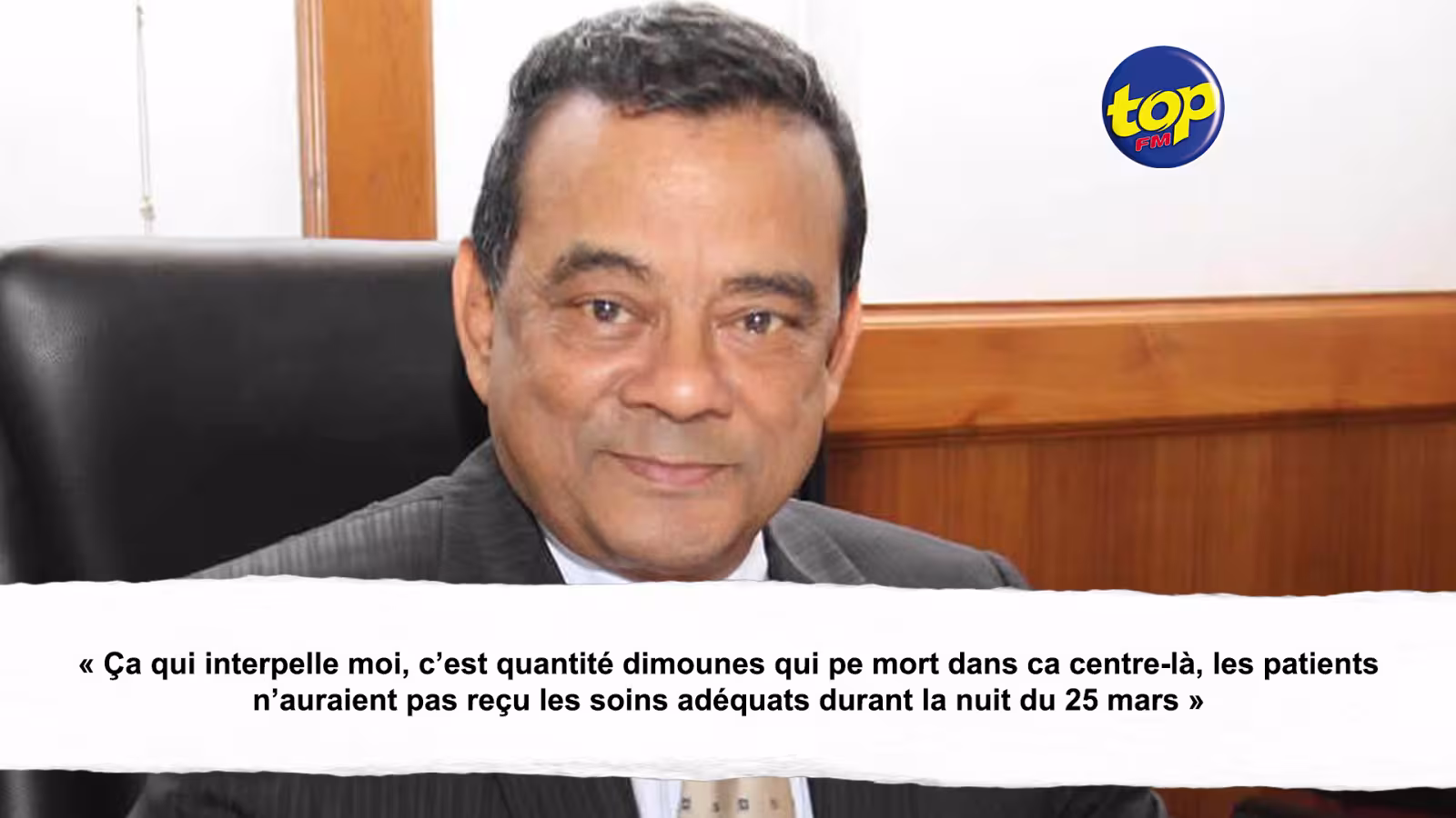 « Ça qui interpelle moi, c’est quantité dimounes qui pe mort dans ca centre-là, les patients n’auraient pas reçu les soins adéquats durant la nuit du 25 mars », regrette Ivan Collendavelloo
