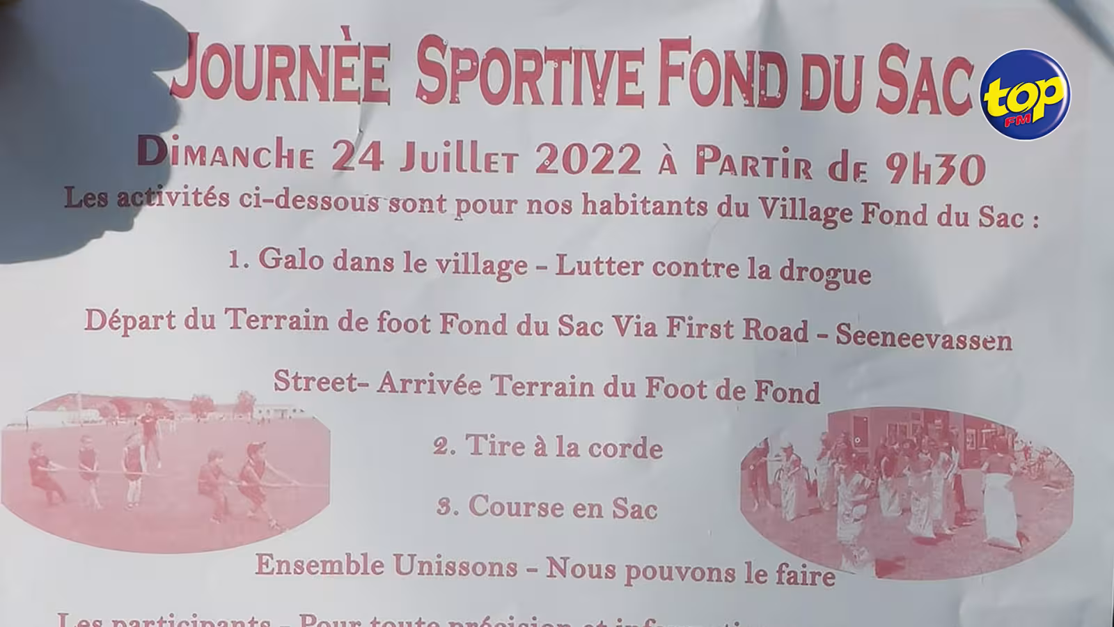 À Fond du sac demain, dimanche : Une journée sportive pour lutter contre le fléau de la drogue