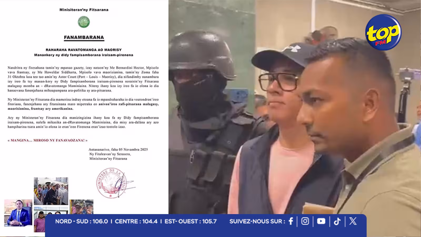 Affaire Ravatomanga à Maurice : le ministère de la Justice malgache réaffirme la validité du mandat d’arrêt international