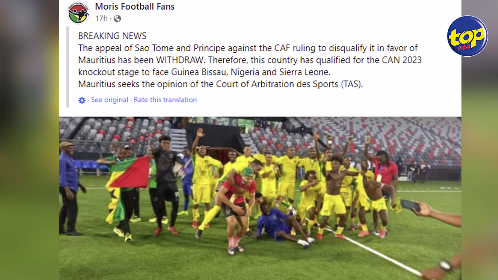 CAN 2023 : Maurice ne sera finalement pas de la partie