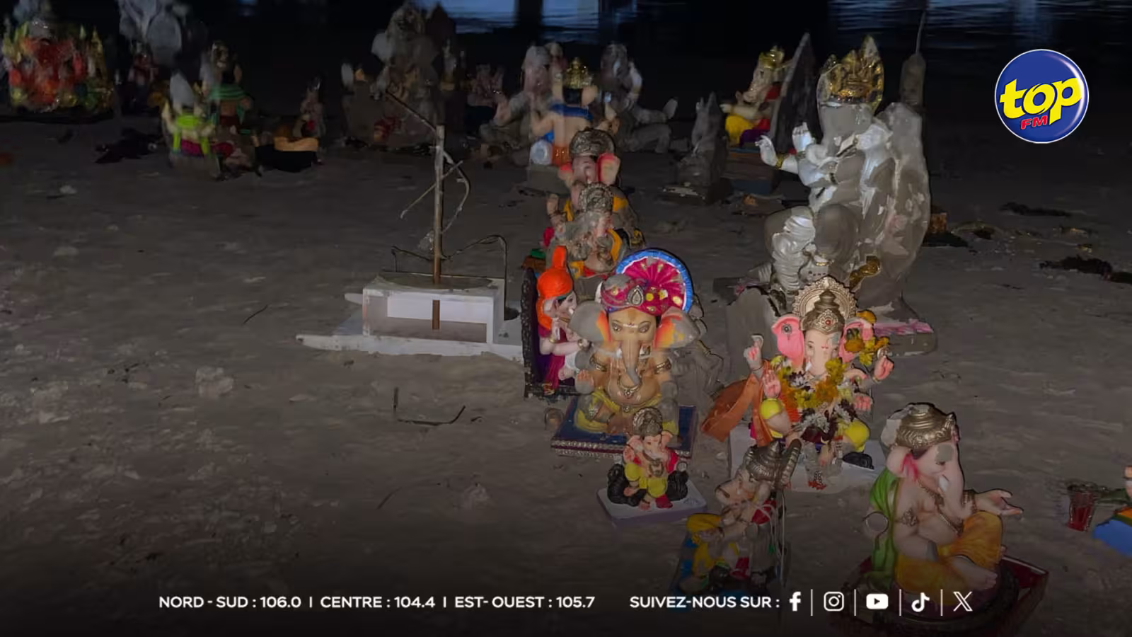 Triste constat : plus de 150 murthis de Ganesh retirées de l’eau et placées sur la plage de Flic en Flac