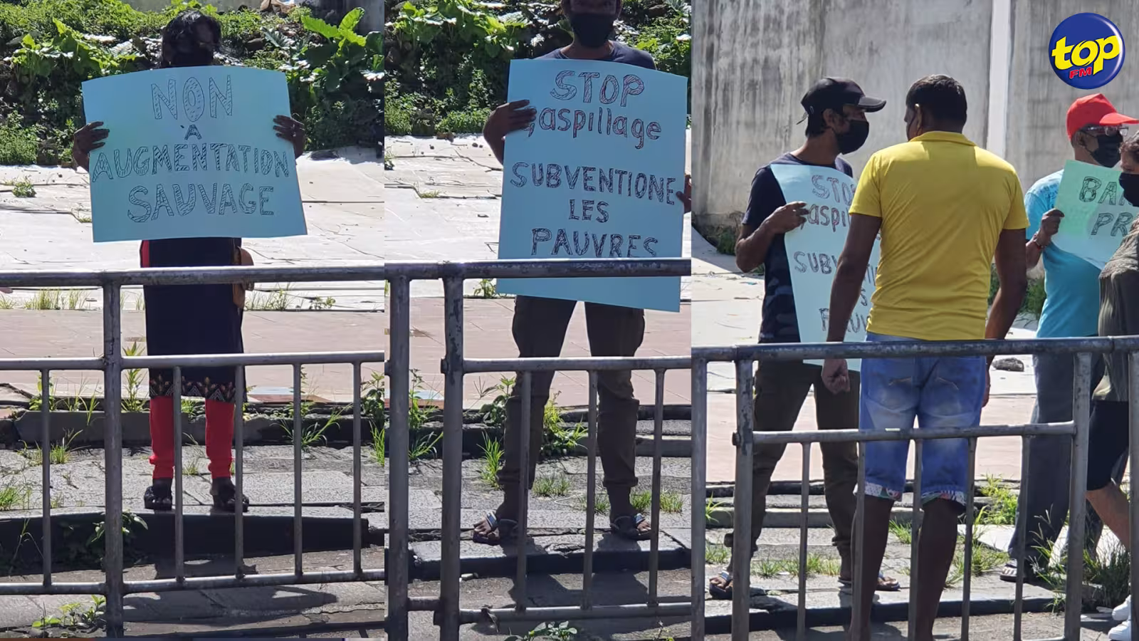Manifestation pacifique à Chemin Grenier ce matin : les habitants protestent contre la hausse des prix