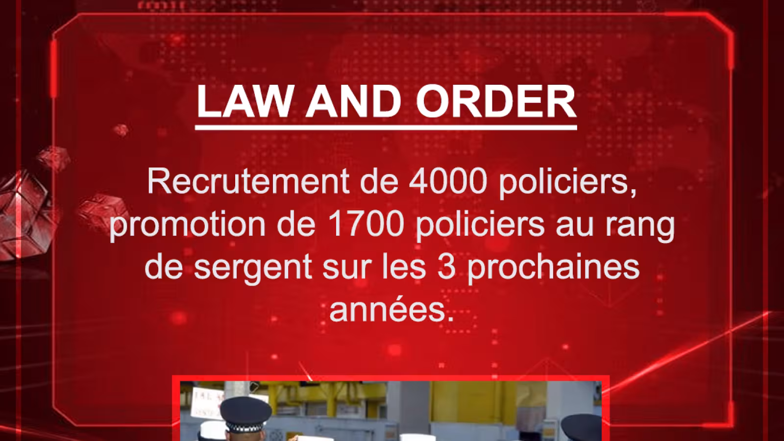 Budget 2021-2022 : Recrutement de 4000 policiers, promotion de 1700 policiers au rang de sergent sur les 3 prochaines années