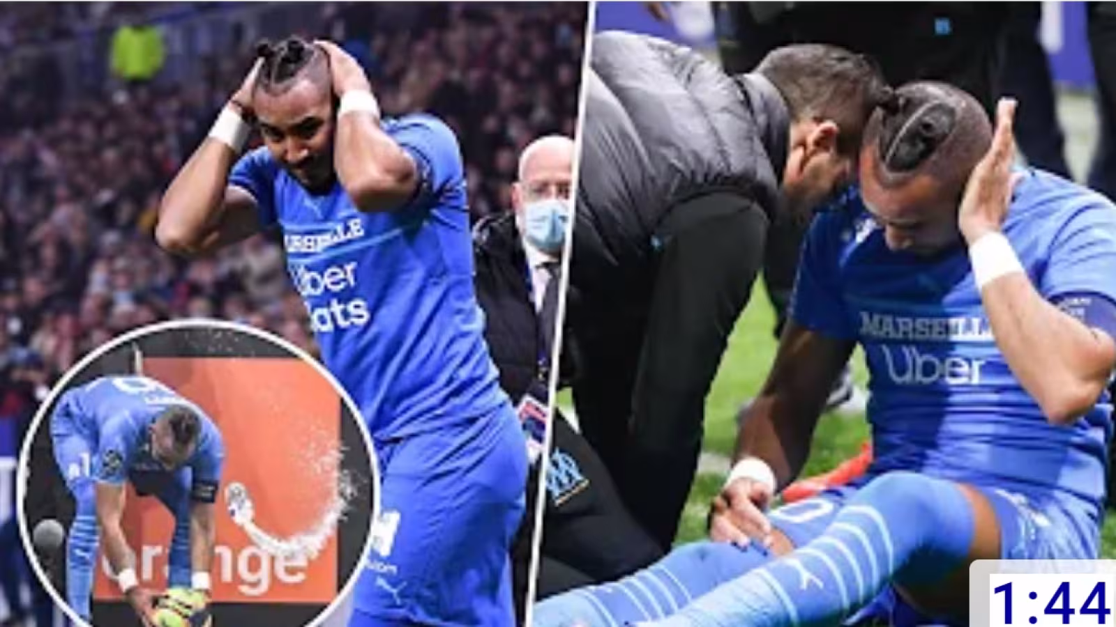 Incidents lors de OL-OM: Dimitri Payet touché par un projectile, la rencontre définitivement arrêtée