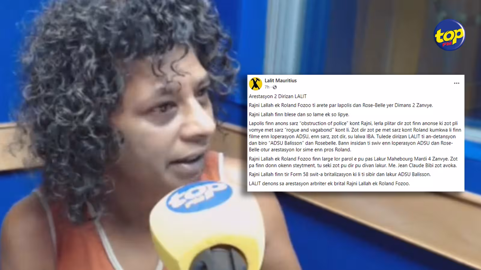 Rajni Lallah et Roland Fozoo arrêtés par la police hier : Le mouvement Lalit dénonce cette arrestation qu’il juge arbitraire