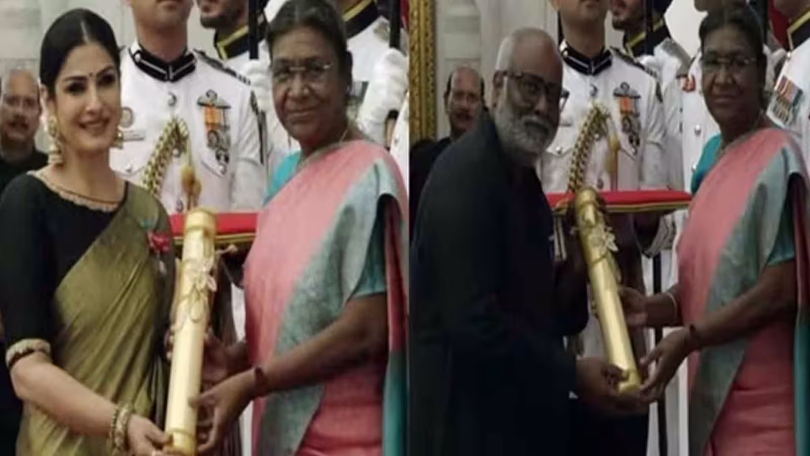 Raveena Tandon, MM Keeravaani receive Padma Shri from President Draupadi Murmu