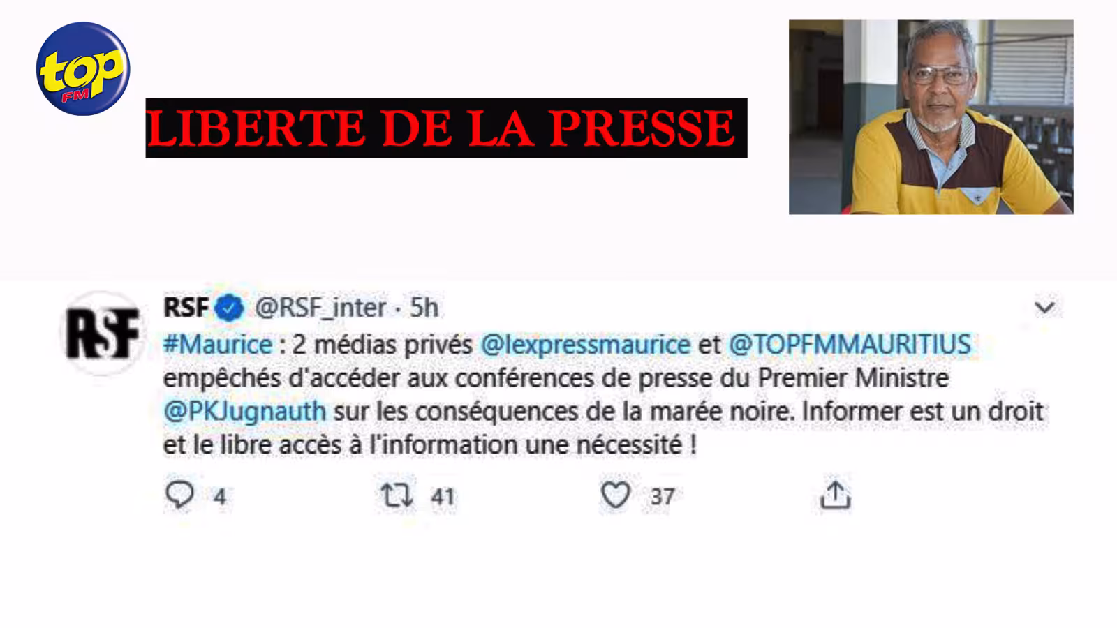 Liberté de la presse : “La presse est malade, elle est attaquée par le pouvoir en place.”
