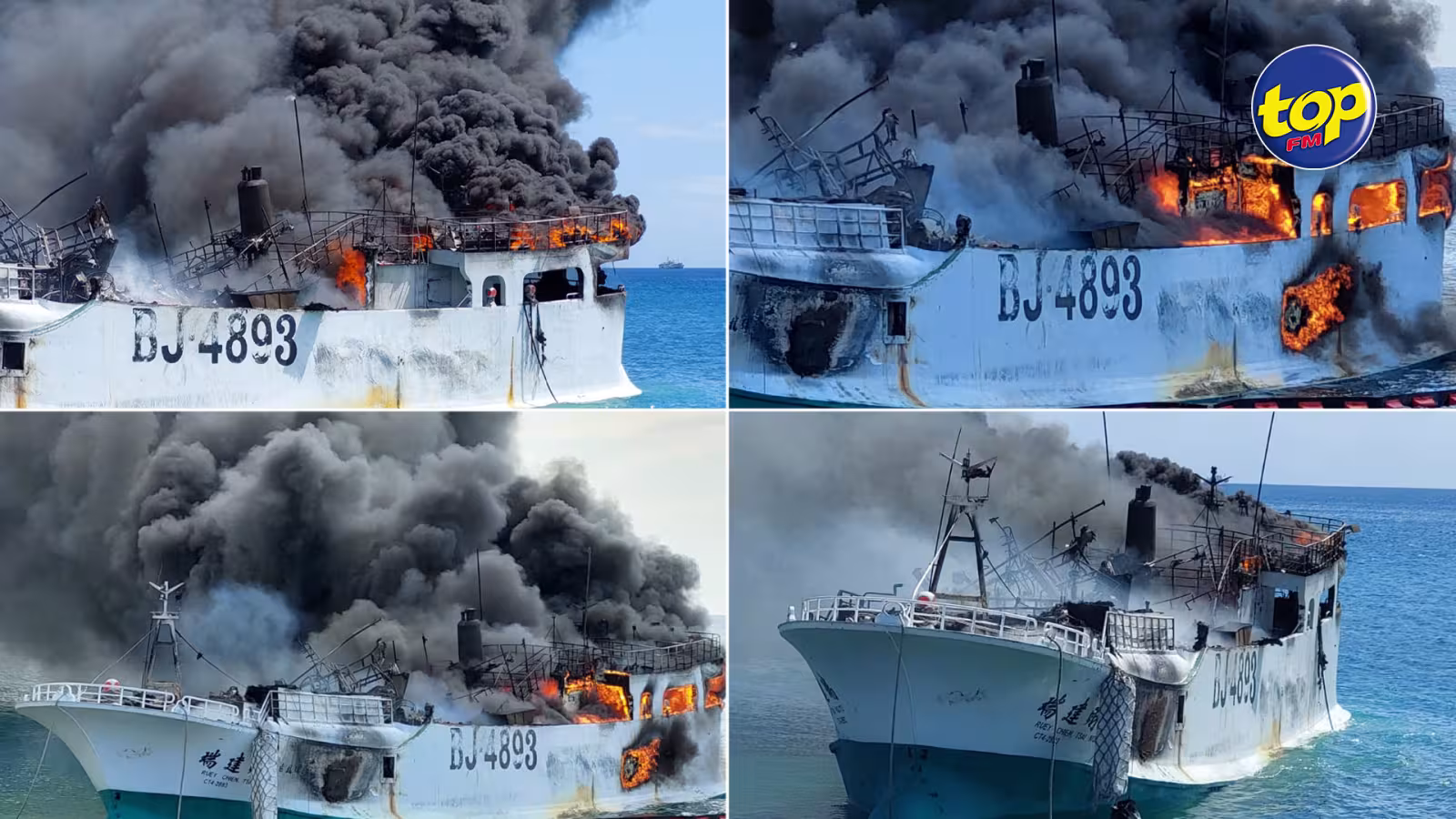 A Bain des Dames, le Ruey Chien Tsai 112 à nouveau la proie des flammes : Des traces de carburant ont été décelées sur les rochers et autour du bateau