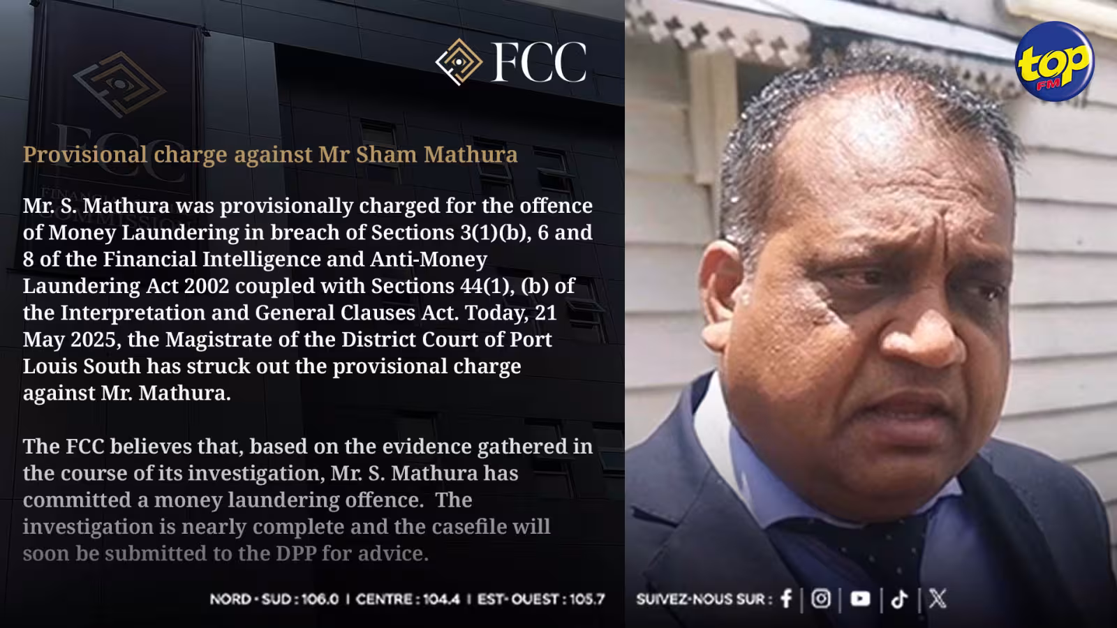 Blanchiment d’argent : la charge provisoire contre Sham Mathura rayée, mais l’enquête se poursuit…