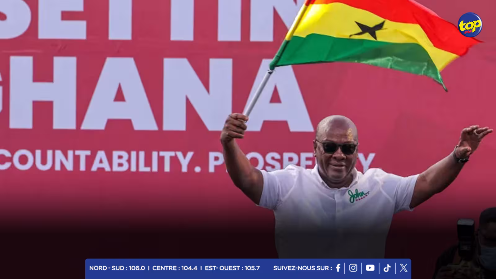 Présidentielle au Ghana: John Mahama vainqueur avec 56% des voix, selon la Commission électorale