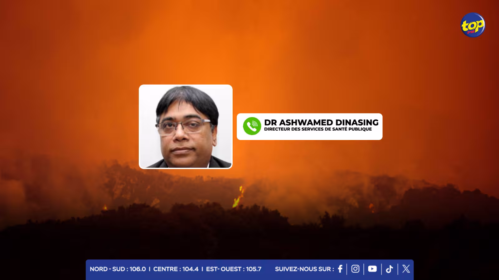 Incendie à Mare Chicose : des risques de maladies pulmonaires et respiratoire évoqués par le Dr Dinasing, directeur des services de santé publique 