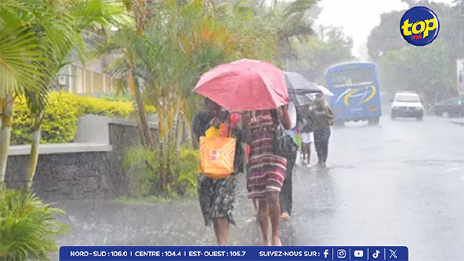Un avertissement de fortes pluies est en vigueur à l’île Maurice.