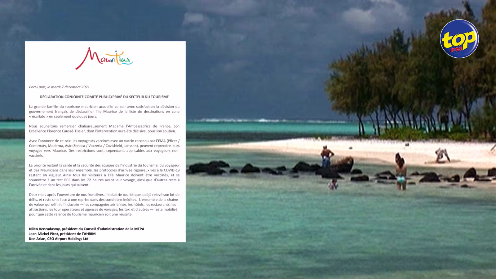 Voyage entre La Réunion et Maurice : les restrictions correspondant à celles appliquées aux pays de la zone « rouge écarlate » maintenues, indique un communiqué du Préfet de la région