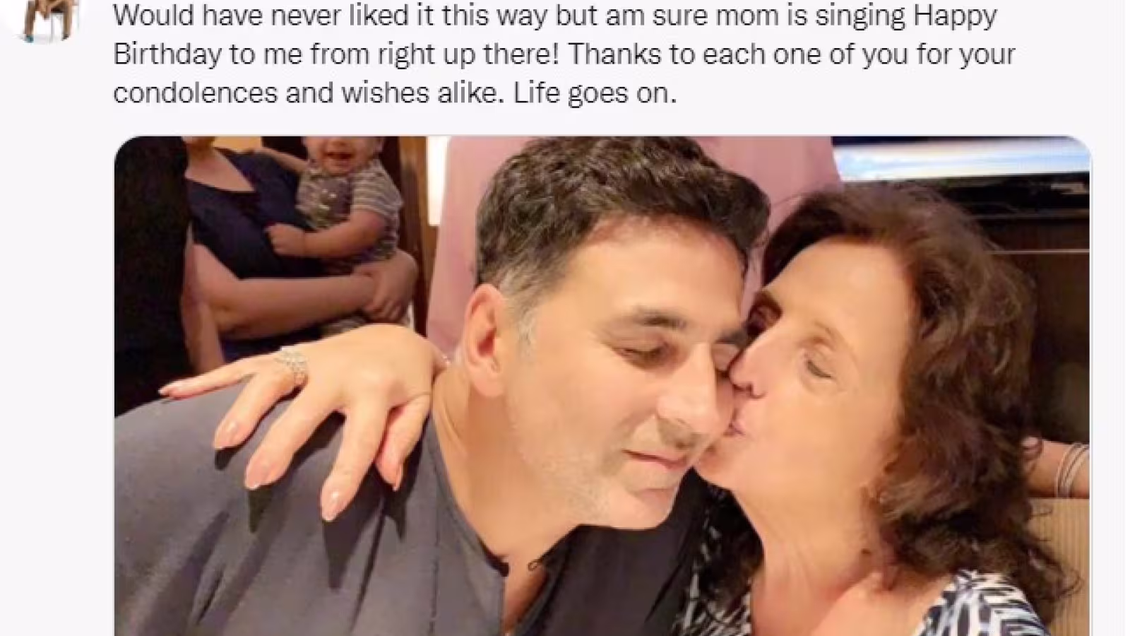 Akshay Kumar shares photo with mother Aruna Bhatia on his birthday: ‘Would never have liked it this way…’