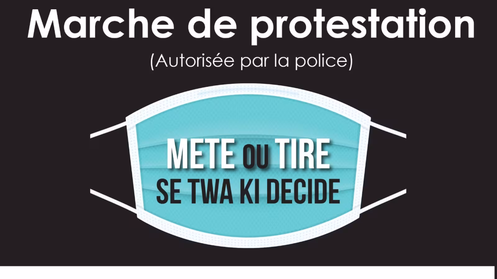 L’INION PEP MORISIEN se prépare pour la marche contre le port obligatoire du masque dans les rues de la capitale à partir de 14 heures, à la rue Sir Virgil Naz