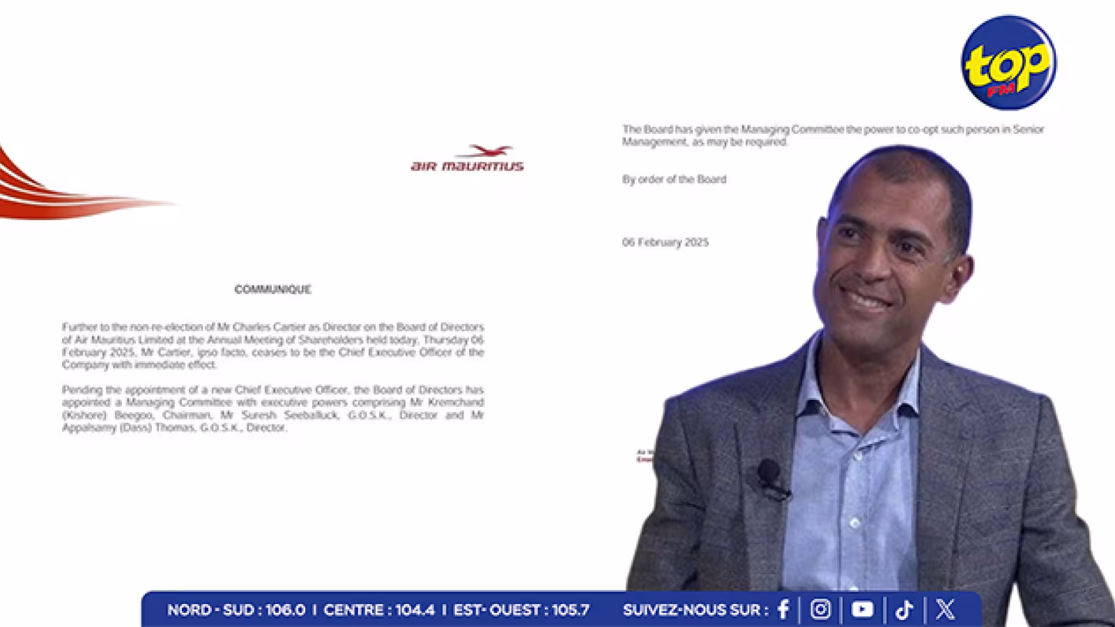 Air Mauritius : Charles Cartier évincé, un Comité de gestion prend le relais