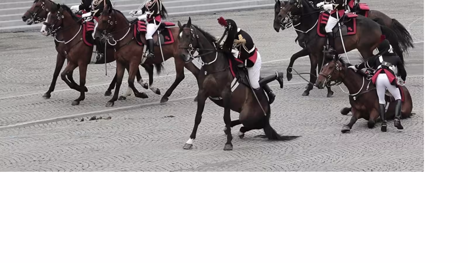Défilé du 14 juillet marqué par la chute de chevaux de la Garde républicaine devant le président