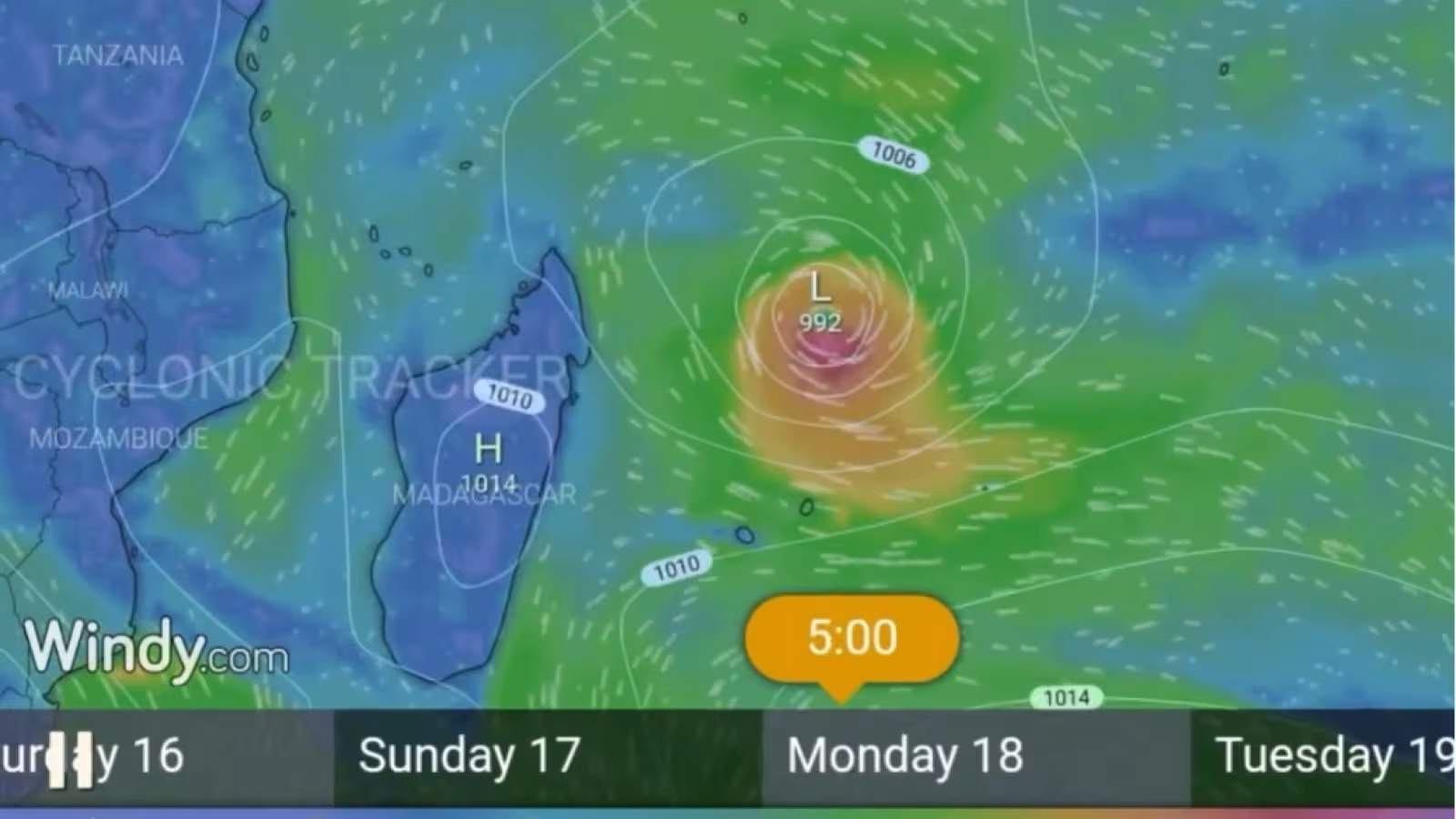 Cyclone Tracker prévoit qu’un cyclone prendra naissance ce week-end et menacera Maurice
