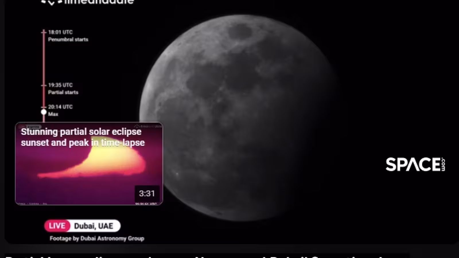 Eclipse lunaire partielle d’hier en accéléré