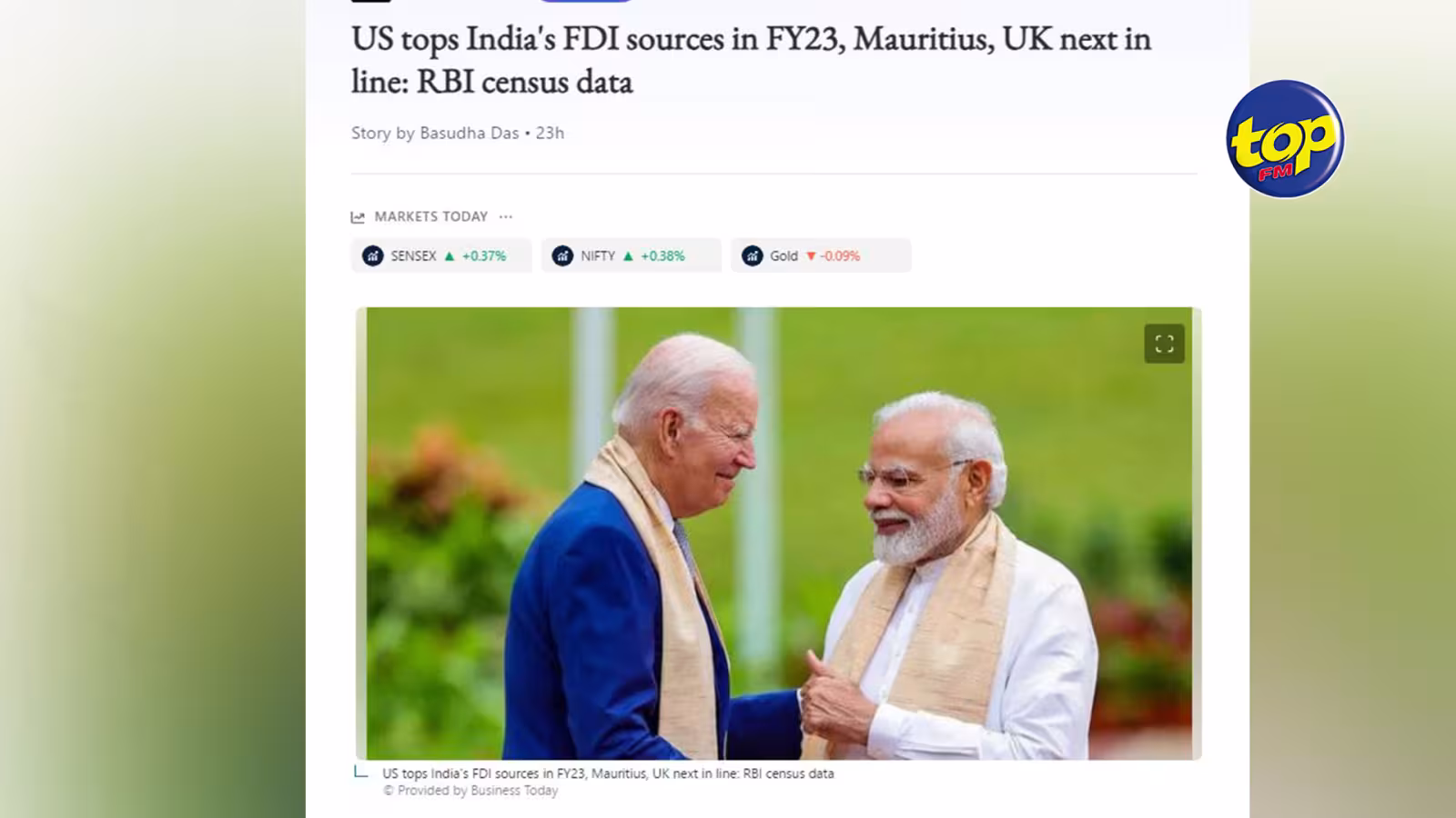 Économie : Maurice, deuxième source d’investissements directs étrangers en Inde