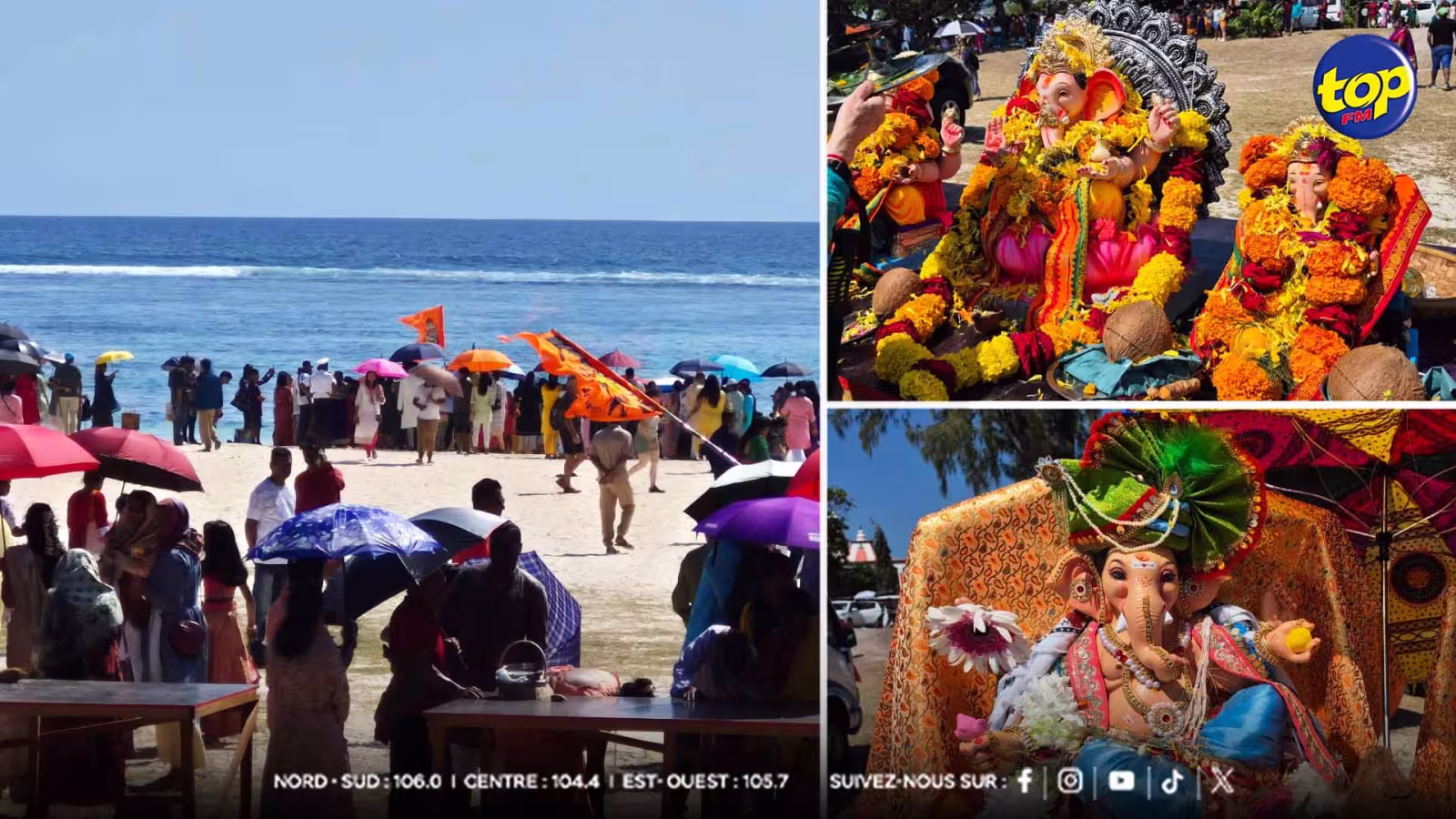 Ganesh Chaturthi célébrée avec ferveur : de nombreux dévots procèdent à l’immersion des statues dans la mer et participent à des séances de prières