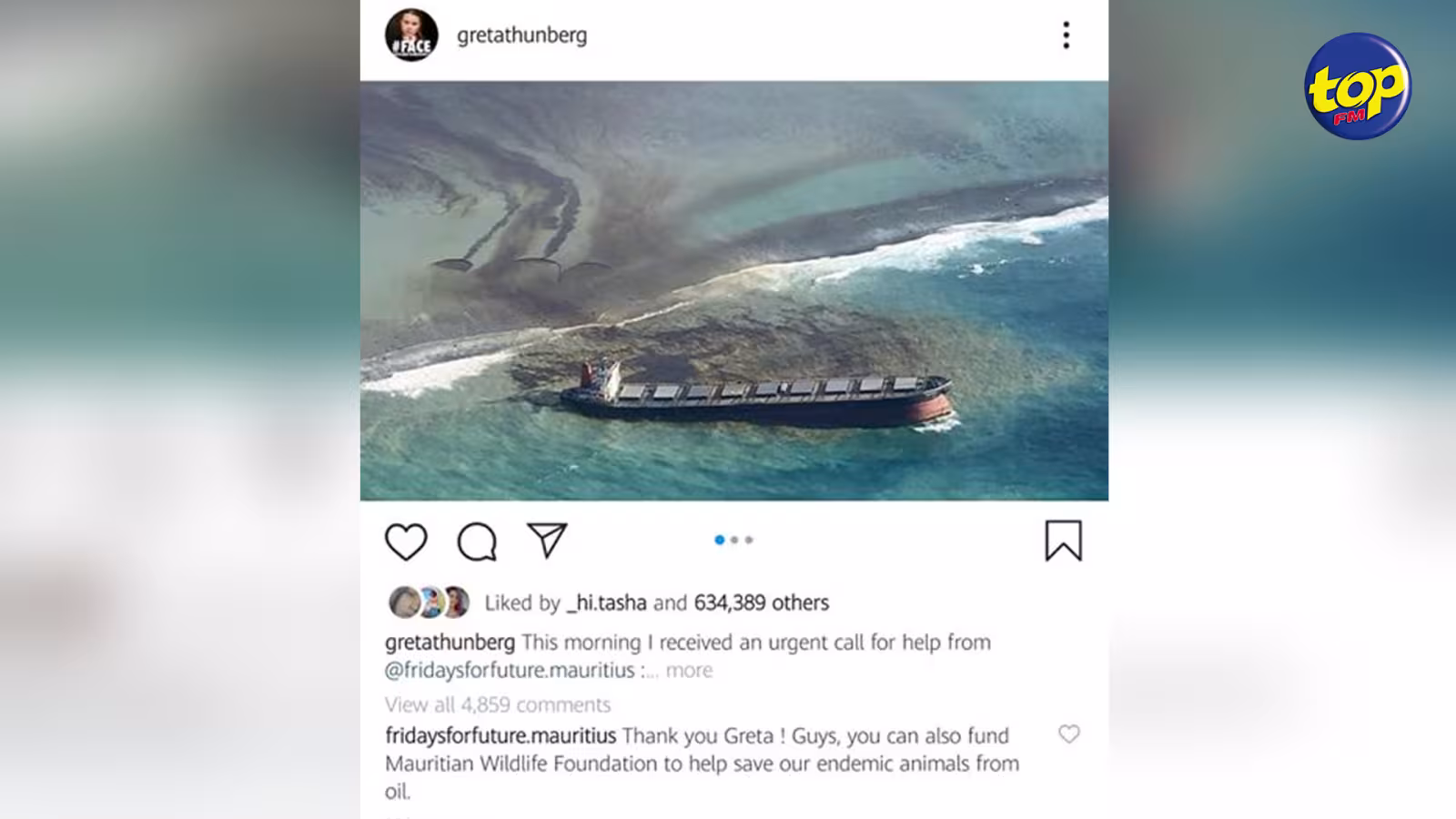 Déversement d’huile dans le lagon du Sud-Est : l’écologiste Greta Thunberg répond à l’appel à l’aide de Fridays for Future Mauritius…