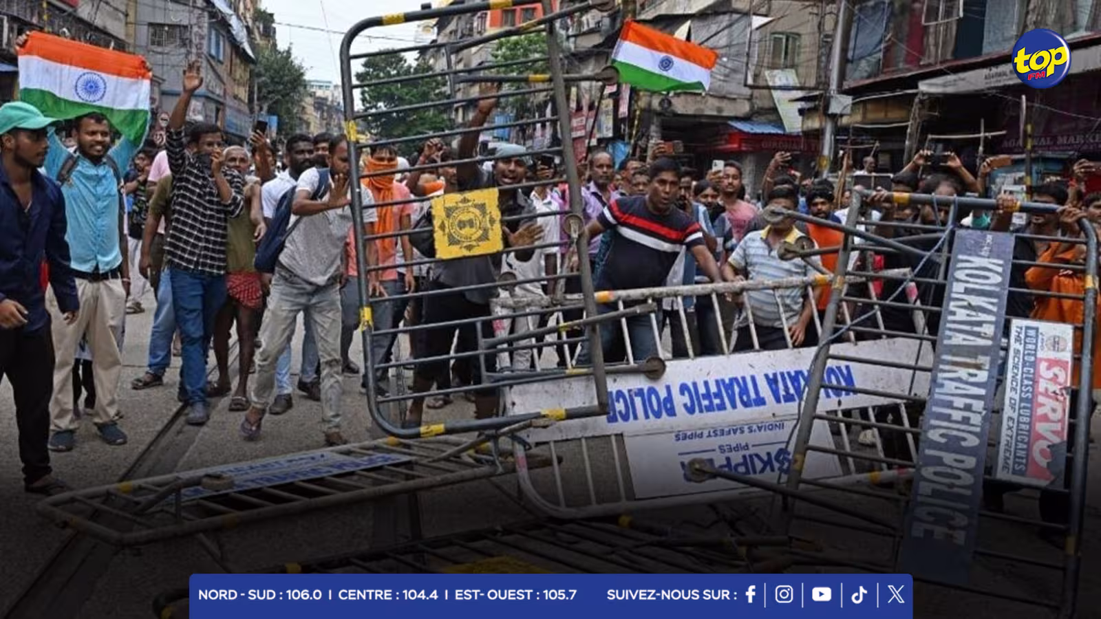 Inde: une manifestation pour dénoncer le viol et l'assassinat d'une médecin vire au combat de rue