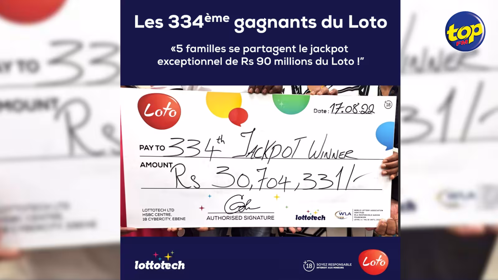 Tirage du Loto de samedi : Un des 3 tickets gagnants a été remporté par un groupe de 5 familles