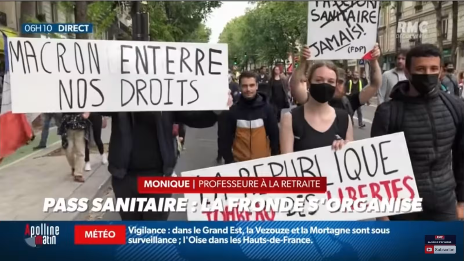 Manifestation en France contre l’obligation vaccinale et le passe sanitaire