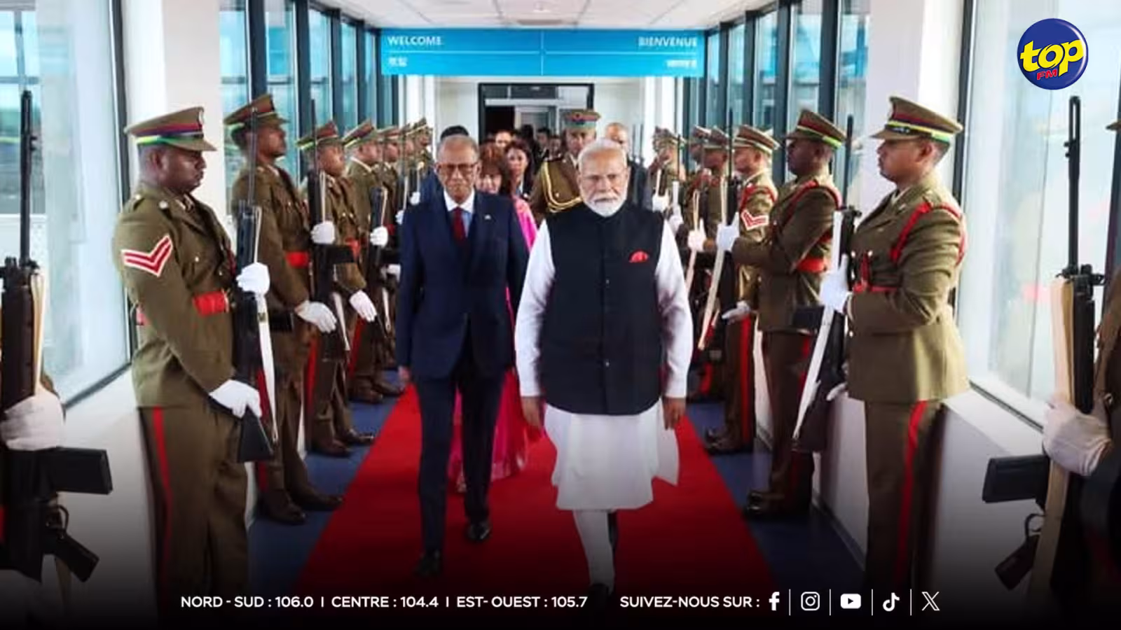 Fin de la visite officielle : Navin Ramgoolam souhaite  Au Revoir à Narendra Modi 