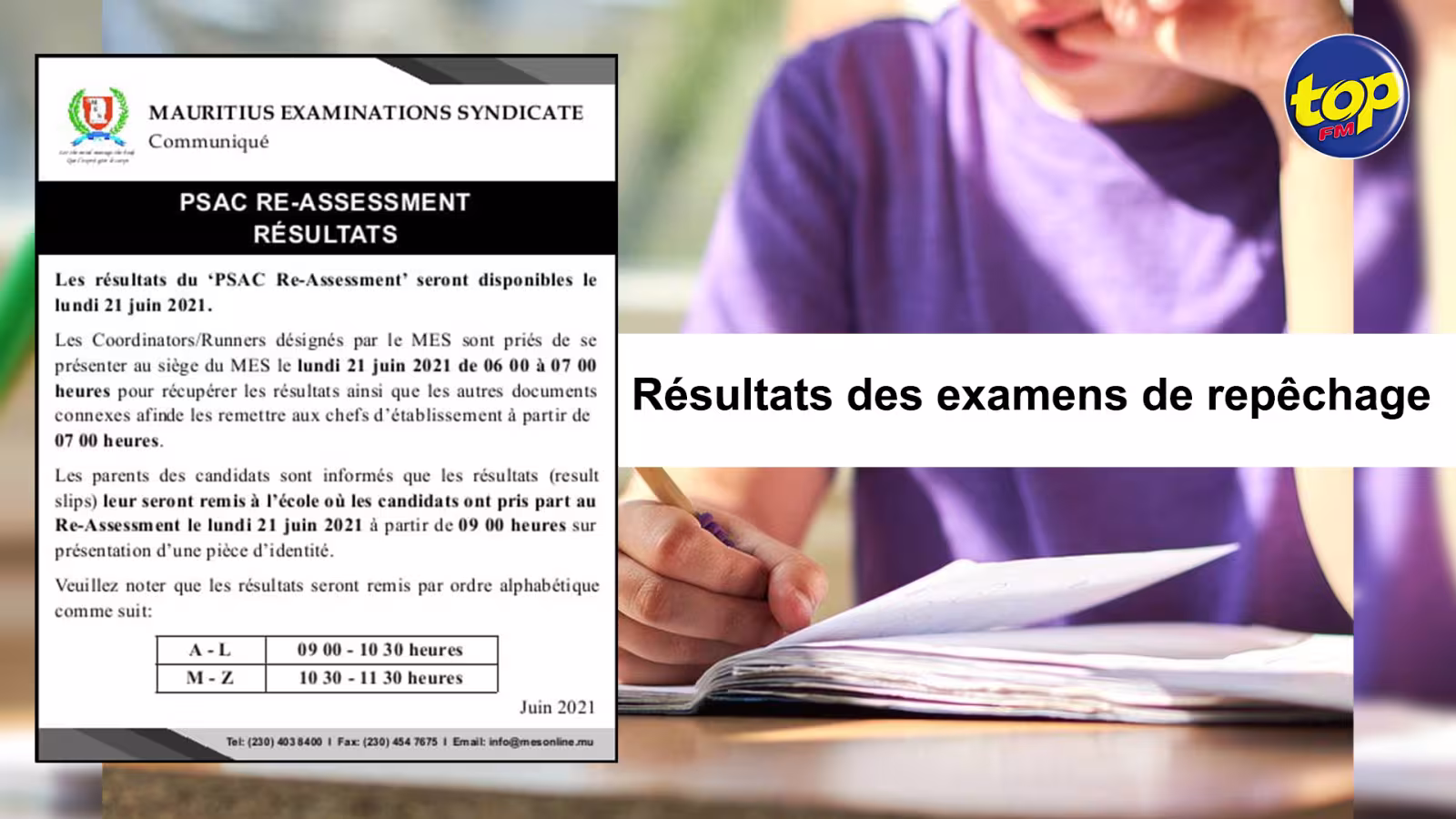 PSAC : Les résultats des examens de repêchage et ceux du Modular Assessment proclamés ce lundi
