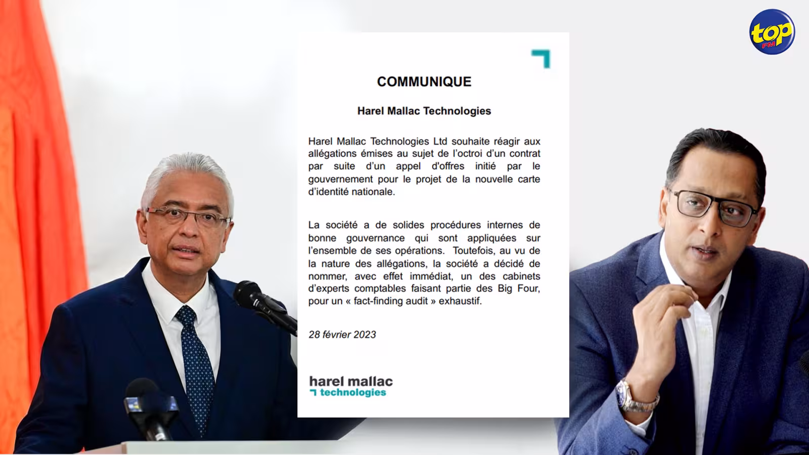 Scandale allégué concernant des pots-de-vin de Rs 27 millions et impliquant un ministre : suite à l’émission Tempo la So de lundi, Harel Mallac Technologies réagit et annonce un fact-finding audit exhaustif au vu de la gravité des allégations!