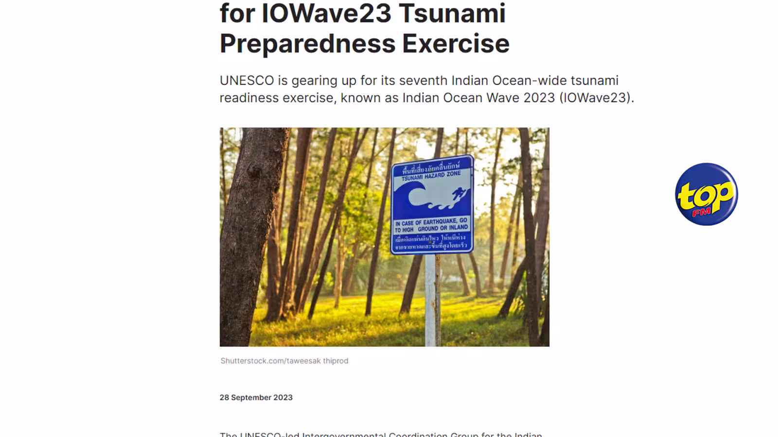 Simulation d’exercice Tsunami : Participation de Maurice dans l’exercice de simulation régionale IOWAVE 23