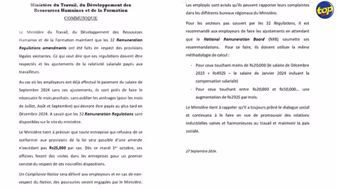 Non-paiement de la relativité salariale : Les entreprises risquent une amende pouvant aller jusqu'à Rs25,000 par cas